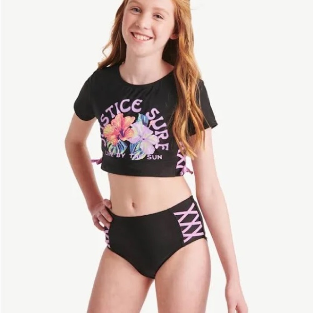 Justice Girls Rashguard swim set